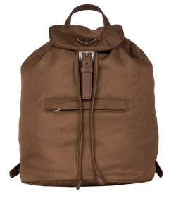 Prada Logo Backpack, Nylon, Brown, 58, 2*